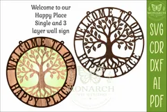 Welcome to Our Happy Place SVG | Tree of Life Layered Sign Product Image 4