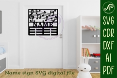 Music medal holder Name svg laser cut Product Image 4