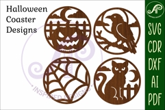Halloween Coaster SVG Designs, Halloween Scene Coasters 2 Product Image 4