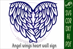 Angel wings heart wall sign, SVG file. Product Image 4