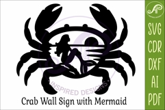 Coastal Crab Wall Art Beach House Decor Mermaid Product Image 4