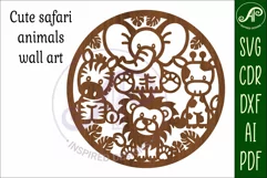 Cute safari animal wall art sign, SVG file. vector file Product Image 4