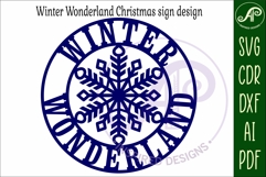 Winter Wonderland Christmas wall sign svg laser cut file Product Image 4
