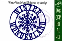 Winter Wonderland Christmas wall sign svg laser cut file Product Image 4