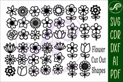 40 Flower SVG Bundle, Floral Cut Files, Laser Cut Flowers Product Image 4