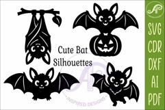 Cute Halloween Bat Silhouette SVG for Laser Cutting 2 Product Image 4