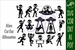 Alien SVG Bundle x 15 UFO Space Cut Files Product Image 4