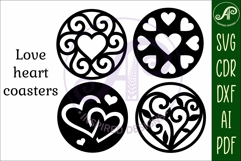 Heart Coasters, laser cut out Love heart designs d4 Product Image 4