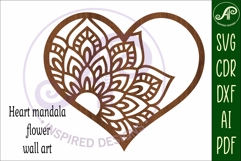 Mandala heart wall sign, SVG file 1 Product Image 4