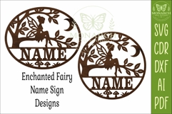 Enchanted Fairy Name Sign SVG | Woodland Nursery Laser Cut Product Image 4