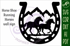 Horse Shoe Running horses wall sign Product Image 4