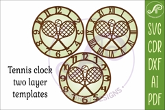Tennis theme Wall Clock SVG for Laser Cutting Decor Product Image 4
