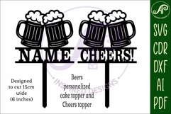 Personalized Beers cake topper SVG laser cut Product Image 4