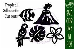 Tropical Silhouette Shapes, Summer Cut outs 5 Product Image 4
