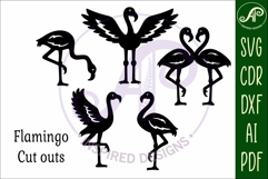 Flamingo silhouettes laser cut out 1 Product Image 4