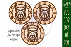 Alpaca head wall clock laser cut files Product Image 4