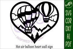 Hot air balloon wall sign, SVG file. vector sign Product Image 4