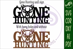 Gone hunting wall art sign Deer hunter Product Image 4