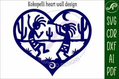 Kokopelli heart wall sign, laser cut Product Image 4
