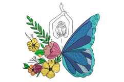 Woman Butterfly. Machine embroidery Design Product Image 1