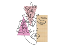 Floral woman Machine Embroidery Design Product Image 1