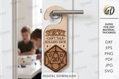 RPG Door Hanger Laser Cut. Door Knob Hanger SVG Product Image 1