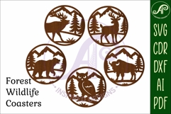 Forest Animal Coasters, laser cut out Wildlife coaster 1 Product Image 4