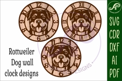 Rottweiler dog clock wall clock laser cut file Product Image 4