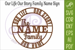 Family Name Sign SVG Circle Laser Cut Wall Decor Our Life Product Image 4