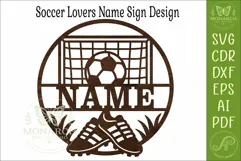 Soccer Name Sign SVG, Football Boys Bedroom Wall Decor Product Image 4