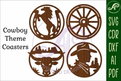 Western Cowboy Coasters SVG, Ranch Rodeo theme 3 Product Image 4