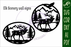 Elk scene wall art sign, SVG file Product Image 3