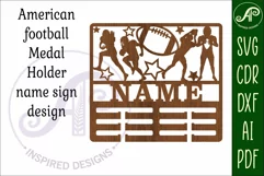 American football male medal holder Name svg laser cut Product Image 4