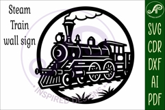 Steam Train wall sign svg laser cut Product Image 4
