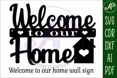 Welcome to our home wall art sign, SVG file. vector Product Image 4