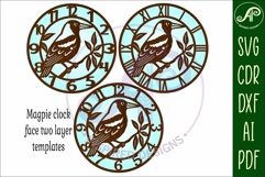 Magpie bird New Zealand themed clock wall clock laser cut Product Image 5