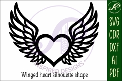 Winged heart wall sign, SVG file. Product Image 4
