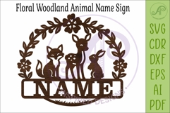 Woodland Nursery Name Sign SVG, Deer Fox Bunny Product Image 4