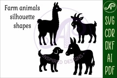 Farm animal silhouette laser cut outs SVG file Product Image 4