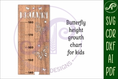 Butterfly personalized kids height chart in metric measure Product Image 4