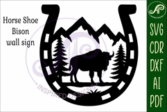 Horse Shoe Bison animal wall sign Product Image 4
