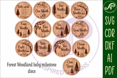 Forest woodland themed Baby monthly milestone discs SVG Product Image 4