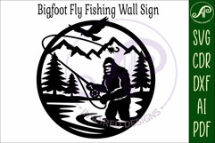 Bigfoot Fly Fishing wall art sign, SVG file Product Image 4