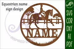 Equestrian horse riding name wall art sign, SVG file Product Image 4