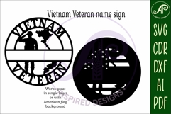 Vietnam Veteran name sign svg laser cut wall sign Product Image 4