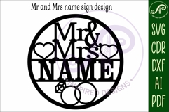 Mr and Mrs personalized wall art sign wedding wall sign Product Image 4