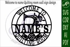 Welcome to Quilting room name wall art sign, SVG file Product Image 4