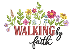 Walking by Faith Machine Embroidery Design Product Image 1