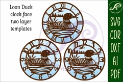 Loon duck clock wall clock laser cut files Product Image 4
