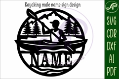 Kayaking male name sign svg laser cut Product Image 5